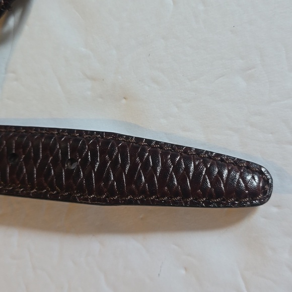 J.Riggings Mens Dark brown Premium leather Woven Dress Belt LUXURY Sz.38 - Picture 5 of 9